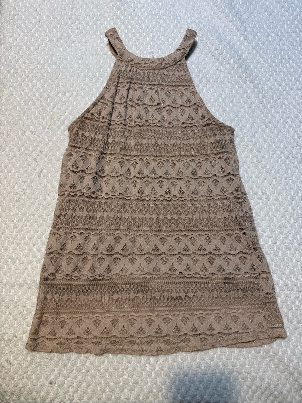 Monteau beige lace tank top